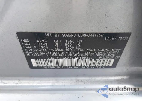 2021 Subaru Impreza Premium from USA, damaged, VIN 4S3GKAV60M3600811